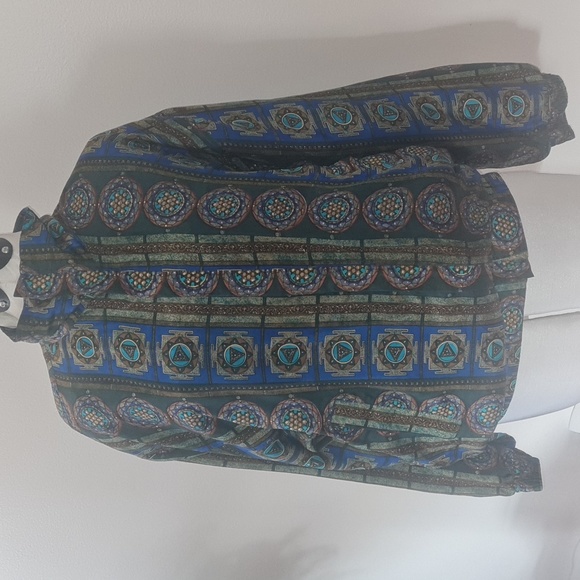 Unique Vintage Coaco Womens Size Large Printed Silk Zip Bomber Jacket 80s 90s - Picture 12 of 17